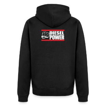 Diesel Power Turbo Truck Mechanic - Unisex Premium Organic Zip Hoodie - black - Back - Nico (187cm)