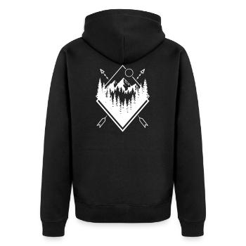 Nature Wilderness Mother Nature Life Hiking Gift - Unisex Premium Organic Zip Hoodie - black - Back - Nico (187cm)