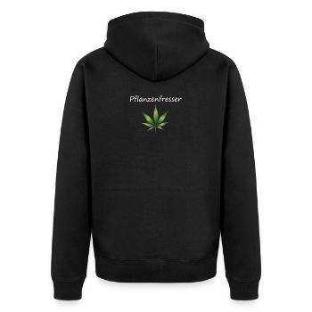 Herbivore - gift idea cannabis / hemp - Unisex Premium Organic Zip Hoodie - black - Back - Nico (187cm)