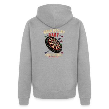 Darts WM Dart Darten Geschenk - Unisex Premium Bio Zip Hoodie - Grau meliert - Hinten - Nico (187cm)