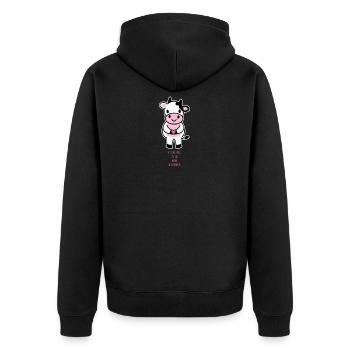 I Love You To The Moo And Back - Cute Cow - Unisex Premium Organic Zip Hoodie - black - Back - Nico (187cm)