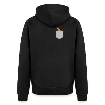 Corn Pocket Funny Corn Corn Cob Design - Unisex Premium Organic Zip Hoodie - black - Back - Nico (187cm)