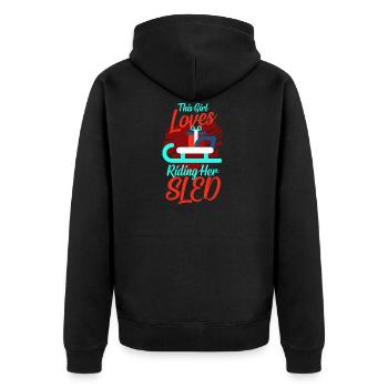 Traîneau Sleigh Rider Femmes - Veste à capuche bio Premium Unisexe - noir - Dos - Nico (187cm)