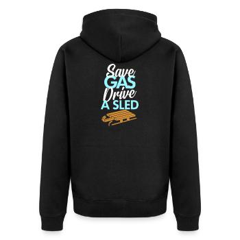 Les luges économisent le cadeau de l'essence - Veste à capuche bio Premium Unisexe - noir - Dos - Nico (187cm)