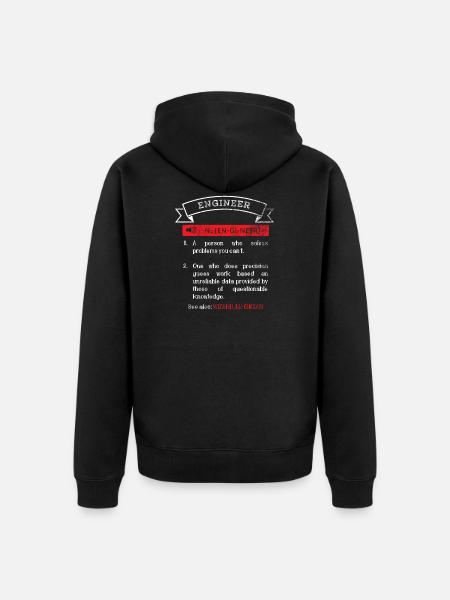 engineer - Unisex Premium Organic Zip Hoodie - black