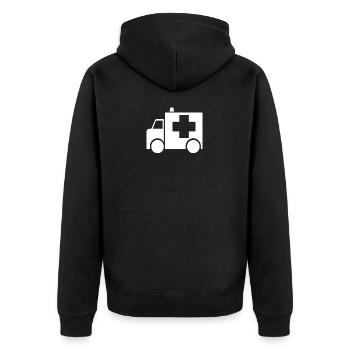 Ambulance - Chemise spéciale - Veste à capuche bio Premium Unisexe - noir - Dos - Nico (187cm)