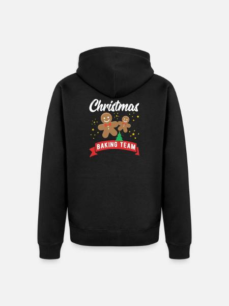 Christmas Baking Team - Unisex Premium Organic Zip Hoodie - black