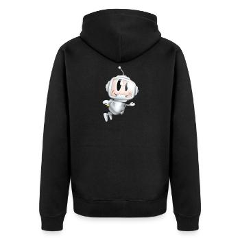 Der kleine Astronaut - Unisex Premium Bio Zip Hoodie - Schwarz - Hinten - Nico (187cm)