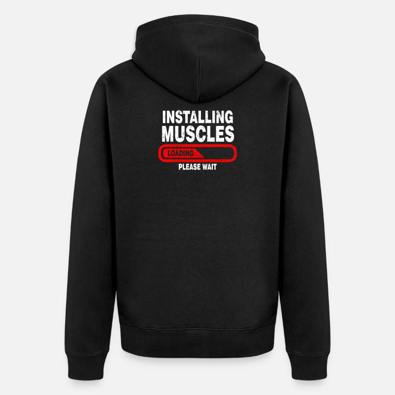 muscles - Veste à capuche bio Premium Unisexe - noir