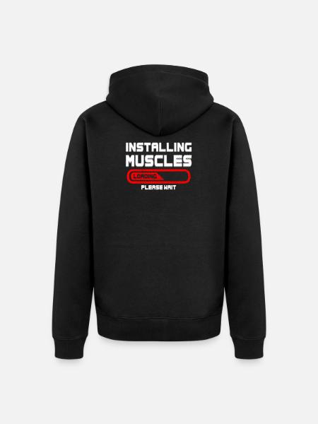 muscles - Unisex Premium Organic Zip Hoodie - black