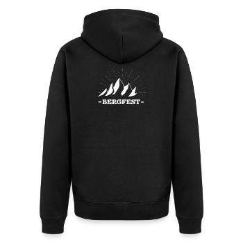 Bergfest wednesday work office celebrate gift - Unisex Premium Organic Zip Hoodie - black - Back - Nico (187cm)