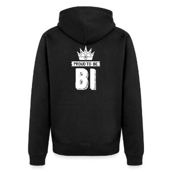 LGBT Bisexuelle - Fierté Bisexuelle - Fierté - Veste à capuche bio Premium Unisexe - noir - Dos - Nico (187cm)