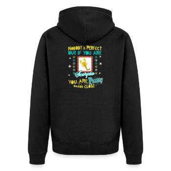 Retro Nobody is Perfect but if you are Scorpio - Unisex Premium Organic Zip Hoodie - black - Back - Nico (187cm)