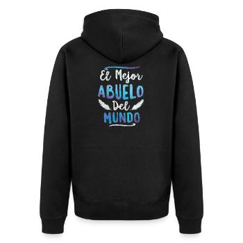 El Mejor Abuelo Del Mundo Grandpa Fathers Day - Unisex Premium Organic Zip Hoodie - black - Back - Nico (187cm)