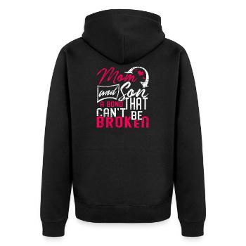Muttertag - Unisex Premium Bio Zip Hoodie - Schwarz - Hinten - Nico (187cm)