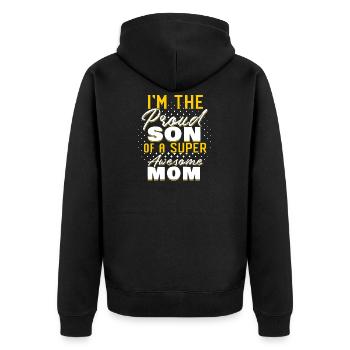 Muttertag - Unisex Premium Bio Zip Hoodie - Schwarz - Hinten - Nico (187cm)