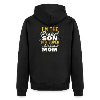 Muttertag - Unisex Premium Bio Zip Hoodie - Schwarz - Hinten - Nico (187cm)