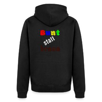Coloré au lieu de brun | Déclaration politique cadeau - Veste à capuche bio Premium Unisexe - noir - Dos - Nico (187cm)