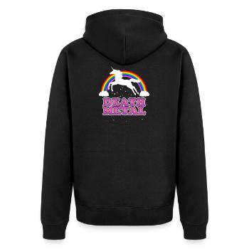 Cadeau de licorne death metal - Veste à capuche bio Premium Unisexe - noir - Dos - Nico (187cm)
