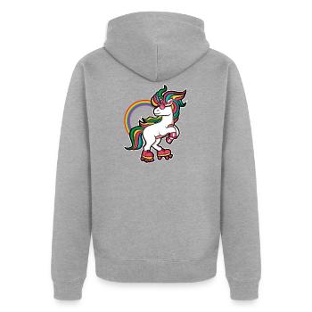 Roller Girl Rollerblades Patins Licorne Cadeau - Veste à capuche bio Premium Unisexe - gris chiné - Dos - Nico (187cm)