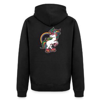 Roller Girl Rollerblades Patins Licorne Cadeau - Veste à capuche bio Premium Unisexe - noir - Dos - Nico (187cm)