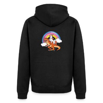 Cadeau de dinosaure arc-en-ciel de dinosaure T-Rex de Licorne - Veste à capuche bio Premium Unisexe - noir - Dos - Nico (187cm)