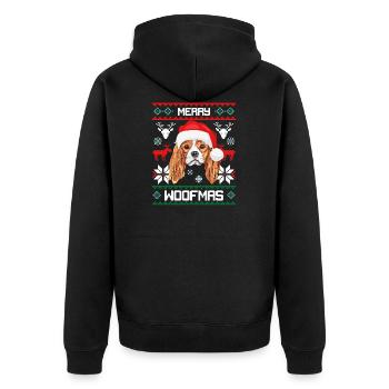 Joyeux Cavalier King Charles Spaniel de Woofma - Veste à capuche bio Premium Unisexe - noir - Dos - Nico (187cm)