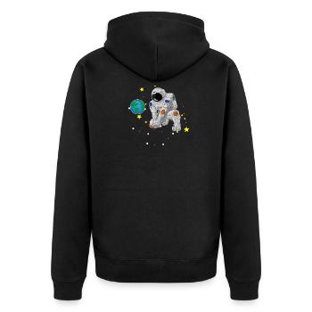 Volley-ball jouant l'astronaute cadeau de l'espace - Veste à capuche bio Premium Unisexe - noir - Dos - Nico (187cm)
