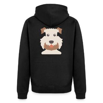 Huge Wheaten Terrier - Unisex Premium Organic Zip Hoodie - black - Back - Nico (187cm)