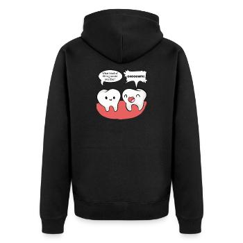 Zahnarzt - Zahnarzt T-Shirt - Schokolade - Unisex Premium Bio Zip Hoodie - Schwarz - Hinten - Nico (187cm)