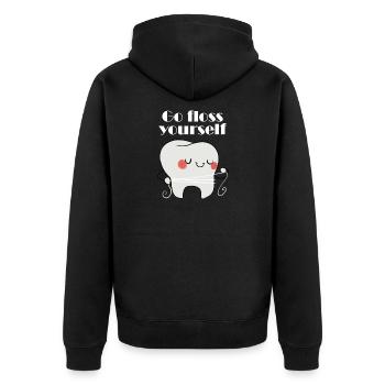 Zahnarzt - Zahnarzt T-Shirt - Zahnarzt - Unisex Premium Bio Zip Hoodie - Schwarz - Hinten - Nico (187cm)