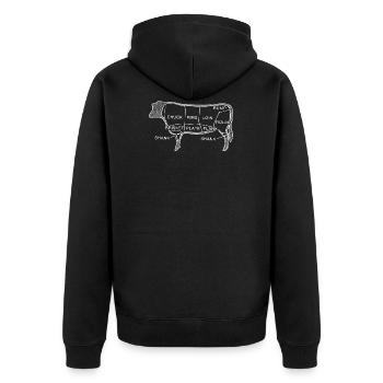 Steak - Unisex Premium Bio Zip Hoodie - Schwarz - Hinten - Nico (187cm)