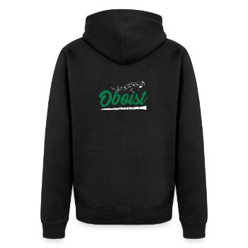 Oboist Oboe Geschenk Musiker Orchester - Unisex Premium Bio Zip Hoodie - Schwarz - Hinten - Nico (187cm)