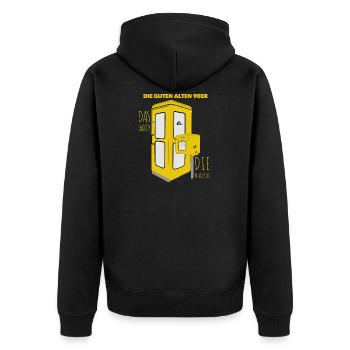 The good old 90s - Unisex Premium Organic Zip Hoodie - black - Back - Nico (187cm)