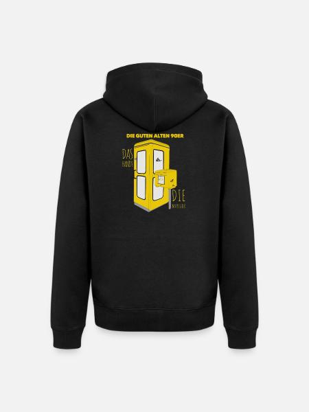 Die guten alten 90er - Unisex Premium Bio Zip Hoodie - Schwarz
