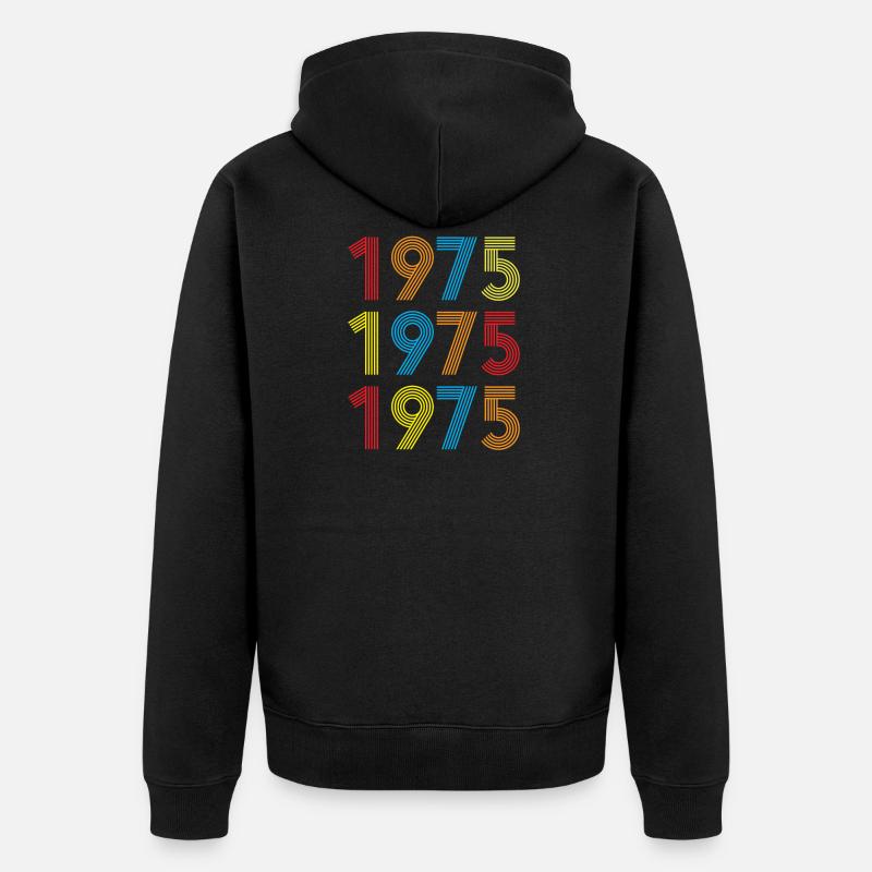 Cadeau d'anniversaire 1975 - Veste à capuche bio Premium Unisexe - noir