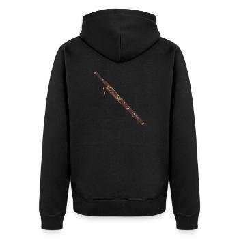 Bassoon gift tones sounds music - Unisex Premium Organic Zip Hoodie - black - Back - Nico (187cm)