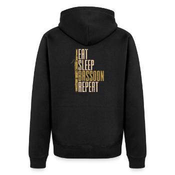 Mangez Sommeil Basson Répéter Cadeau disant enfants - Veste à capuche bio Premium Unisexe - noir - Dos - Nico (187cm)