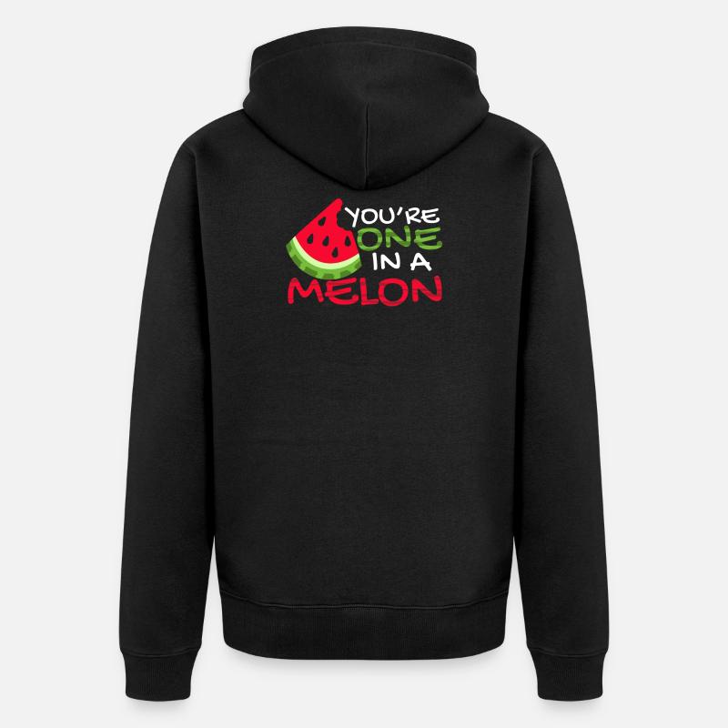 Pastèque pastèque cadeau d'été juteux - Veste à capuche bio Premium Unisexe - noir