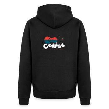 Cellist Cello Spieler Musiker Berufsmusiker Streic - Unisex Premium Bio Zip Hoodie - Schwarz - Hinten - Nico (187cm)