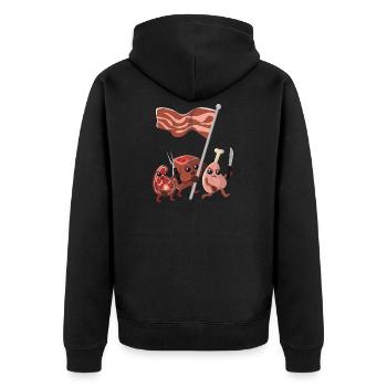 Fleisch Revolution - Unisex Premium Bio Zip Hoodie - Schwarz - Hinten - Nico (187cm)