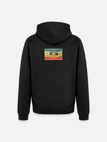 cassette - Unisex Premium Organic Zip Hoodie - black