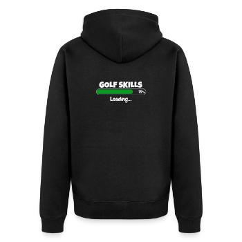 golf - Unisex Premium Organic Zip Hoodie - black - Back - Nico (187cm)