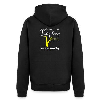 Jazz - Unisex Premium Bio Zip Hoodie - Schwarz - Hinten - Nico (187cm)