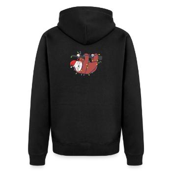 Sloth Christmas - Unisex Premium Organic Zip Hoodie - black - Back - Nico (187cm)
