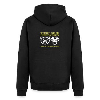 Les animaux ne sont pas des êtres vivants. - Veste à capuche bio Premium Unisexe - noir - Dos - Nico (187cm)