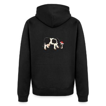 Cow Christmas Dairy Farm Gift Milk - Unisex Premium Organic Zip Hoodie - black - Back - Nico (187cm)