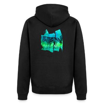 Wolf wolves werewolf t shirt gift - Unisex Premium Organic Zip Hoodie - black - Back - Nico (187cm)