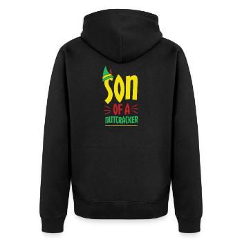 Sohn eines Nussknackers Ehrfürchtiges Weihnachten - Unisex Premium Bio Zip Hoodie - Schwarz - Hinten - Nico (187cm)
