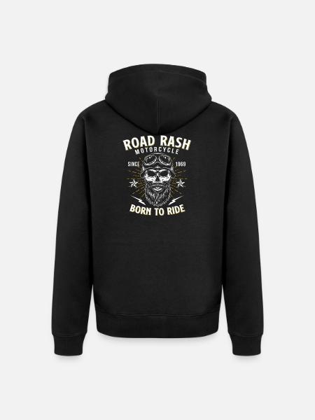 Motorradfahrer Chopper - Unisex Premium Bio Zip Hoodie - Schwarz